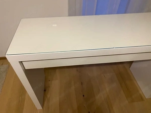 Schminktisch weiß mit Schublade - plus Glasplatte & Filzeinsatz GRATIS DAZU! Bild 2