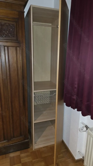 Schmaler Kleiderschrank   Garderobenschrank mit Stange und Körben