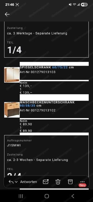 Badezimmer Möbel Set Bild 3