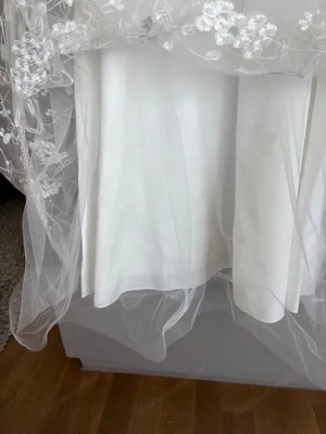 Kommunionskleid oder Blumenmädchenkleid mit Spitze lang Bild 4