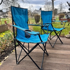 Campingstuhl klappbar blau Bild 2