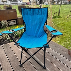 Campingstuhl klappbar blau Bild 3