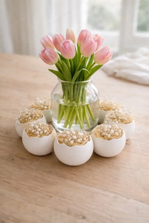 Moderner Eierschalenkranz Ostern Bild 2