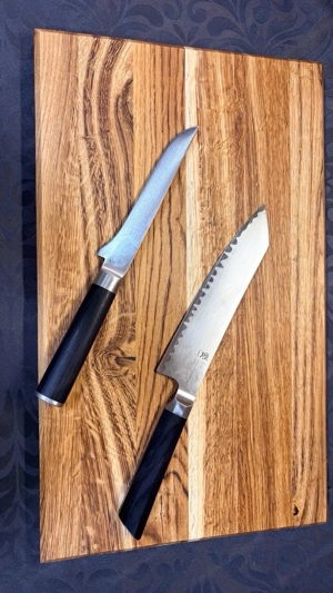 Geschenkset aus Eiche massiv   Schneidebrett + 2 Jausenbretter handgemacht Bild 5