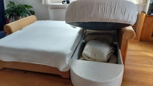 Rattan-Couch gebraucht - zu verschenken Bild 5