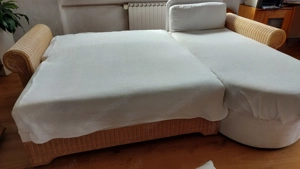 Rattan-Couch gebraucht - zu verschenken Bild 4