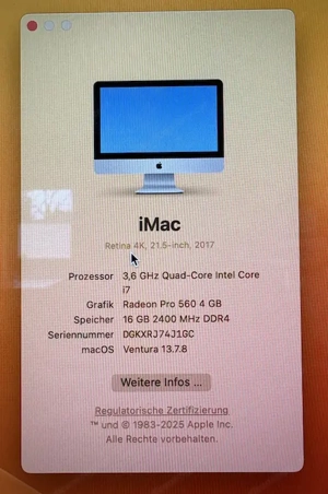 iMac 21,5", intel i7 Bild 2