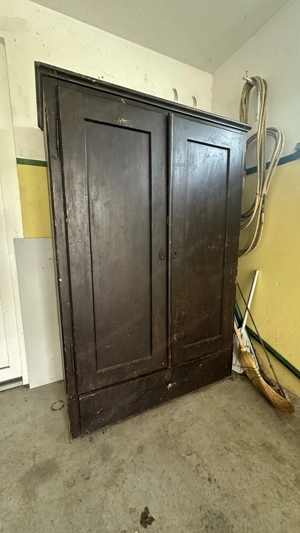 Vollholz-Schrank antiker Kleiderschrank 