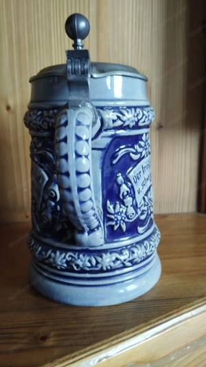 Bierkrug mit Zinndeckel Bild 2