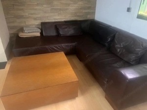 Ledercouch braun Bild 3
