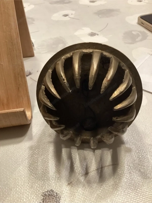 Vintage Messing Kralle Glocke Bild 3