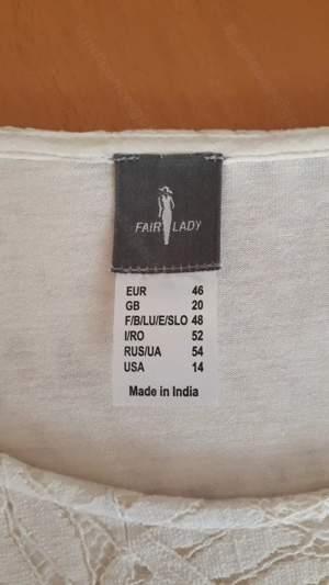 NEUE Chiffonbluse mit Spitze, Gr. 46, Farbe ecru, Marke "Fair Lady" Bild 3