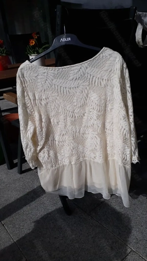 NEUE Chiffonbluse mit Spitze, Gr. 46, Farbe ecru, Marke "Fair Lady" Bild 6