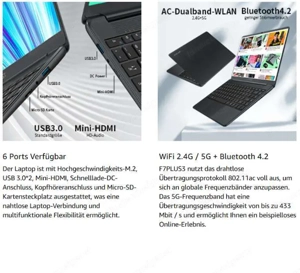 Teclast F7 Plus 3 mit Ubuntu 24.04.4 LTS 14,1 Zoll flach, leicht, Top! Bild 7