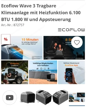 Klimaanlage Neu Ecoflow + Zusatzakku Bild 4