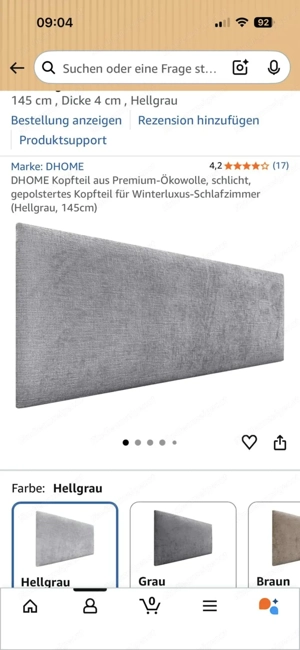 Kopfteil oder Polster für Bank