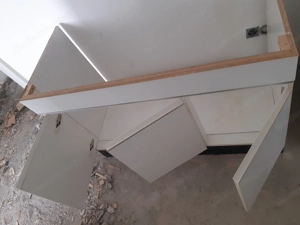 unterschrank spüle weiss 3-türig 120 60cm weiss hochglanz Bild 3