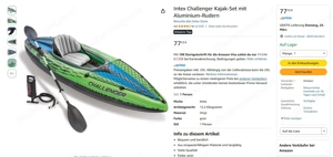 Kajak INTEX Challenger K1 aufblasbar Bild 3