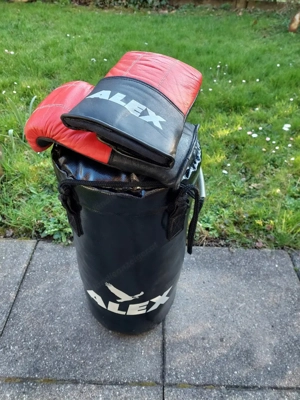 Boxsack mit Handschuhen 