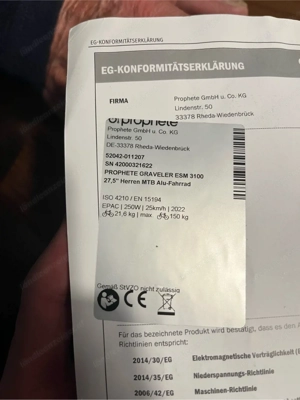 E-Bike - Prophete Graveler ESM 3100 E-MTB   Top Zustand   27,5    Blaupunkt Motor Bild 8