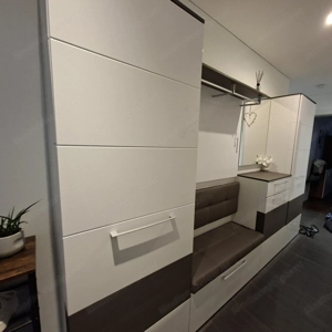 Garderobe grau - weiß mit Sitzbank Bild 3