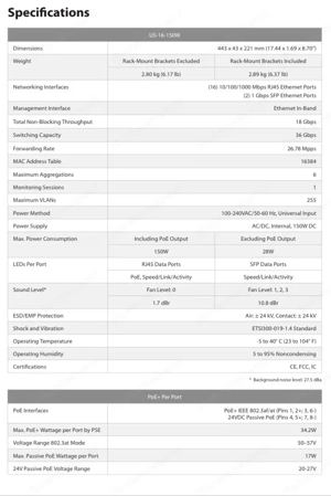 Unifi US-16-150W Gen 1, POE Switch Bild 4
