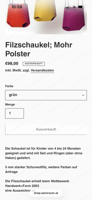 Schaukel aus Filz Bild 2