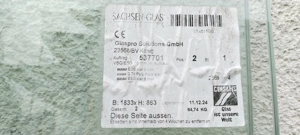 ESG Sicherheitsglas 1833 x883 mm  Bild 2