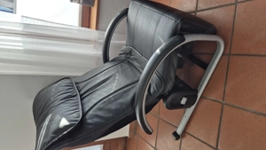 Massagestuhl aus echtem Leder (schwarz) Bild 2