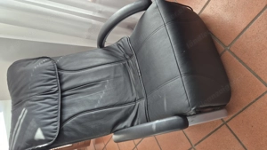 Massagestuhl aus echtem Leder (schwarz)