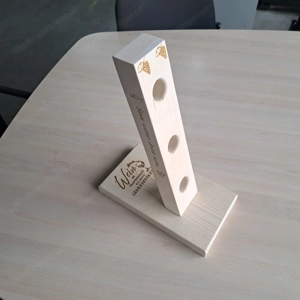  Eleganter Weinständer aus Holz   Platz für 3 Flaschen Bild 2