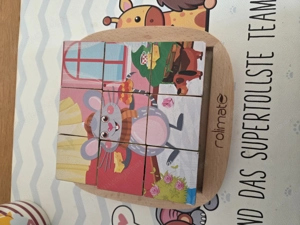 Süsser puzzel würfel aus holz, rolimat. Verschiedene motive - robust und leicht zu reinigen