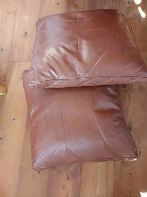 Große bequeme braune Leder-Couchlandschaft  Bild 2