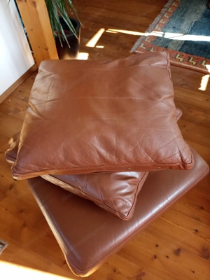 Große bequeme braune Leder-Couchlandschaft  Bild 3