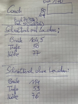 Ausziehbare Couch, Schreibtische, Rollcontainer Bild 5