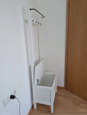 Garderobe mit Sitzbank & Stauraum   weiß Bild 2