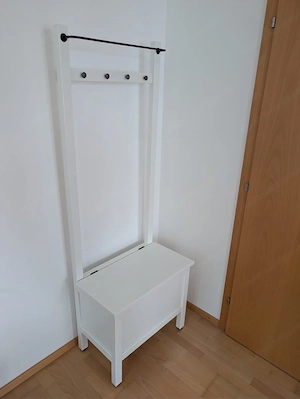 Garderobe mit Sitzbank & Stauraum   weiß Bild 3