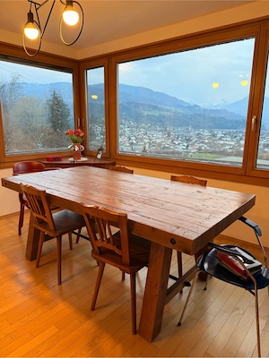 Rustikaler Esstisch aus Massivholz   200 cm Bild 3