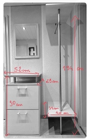 Garderobe mit Schuhschrank und Spiegel 
