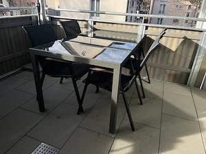 Gartenset - Gartentisch (150 x 90 cm) mit 4 Stühlen Bild 2