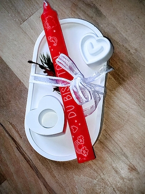 Deko kerzenständer.mit Kerze auf kl.Tablett Bild 2