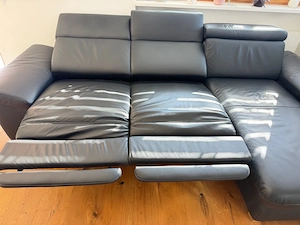 Echt-Ledercouch mit 2 Motoren, Liegefunktion Bild 2