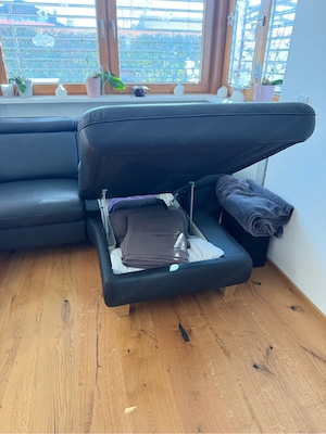 Echt-Ledercouch mit 2 Motoren, Liegefunktion Bild 5