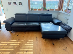 Echt-Ledercouch mit 2 Motoren, Liegefunktion Bild 3