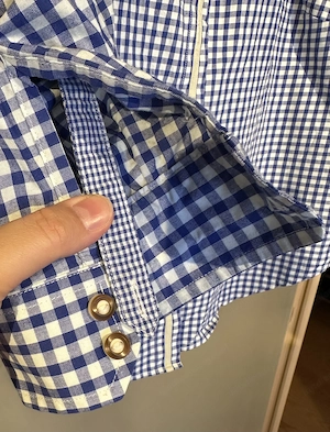 Damen Trachtenbluse von OS Trachten blau kariert Bild 3