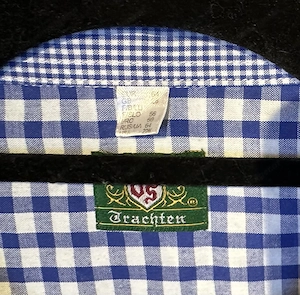 Damen Trachtenbluse von OS Trachten blau kariert Bild 5