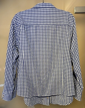 Damen Trachtenbluse von OS Trachten blau kariert Bild 6