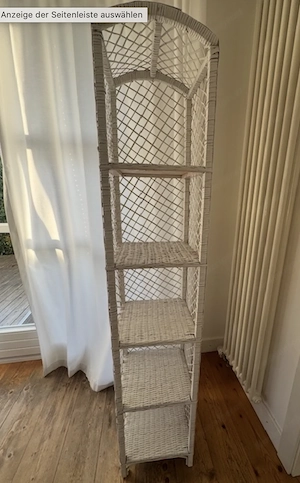 Regal aus Rattan in weißer Farbe Bild 4