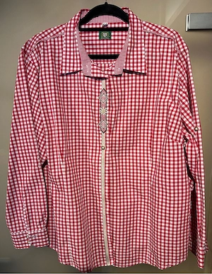 Damen Trachtenbluse von OS Trachten rot kariert