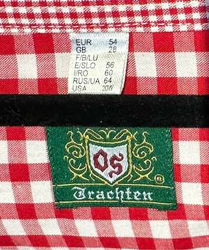 Damen Trachtenbluse von OS Trachten rot kariert Bild 3